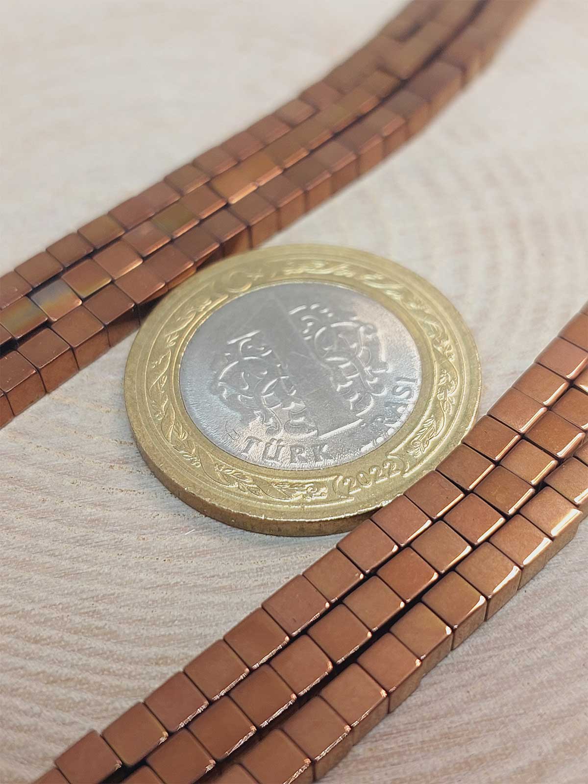 Hematit Taşı Küp Şekilli 3mm Dizi (48118) - Görsel 2