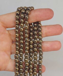 Hematit Taşı YARIM Dizi 6mm (48128) (18cm uzunluğundadır)