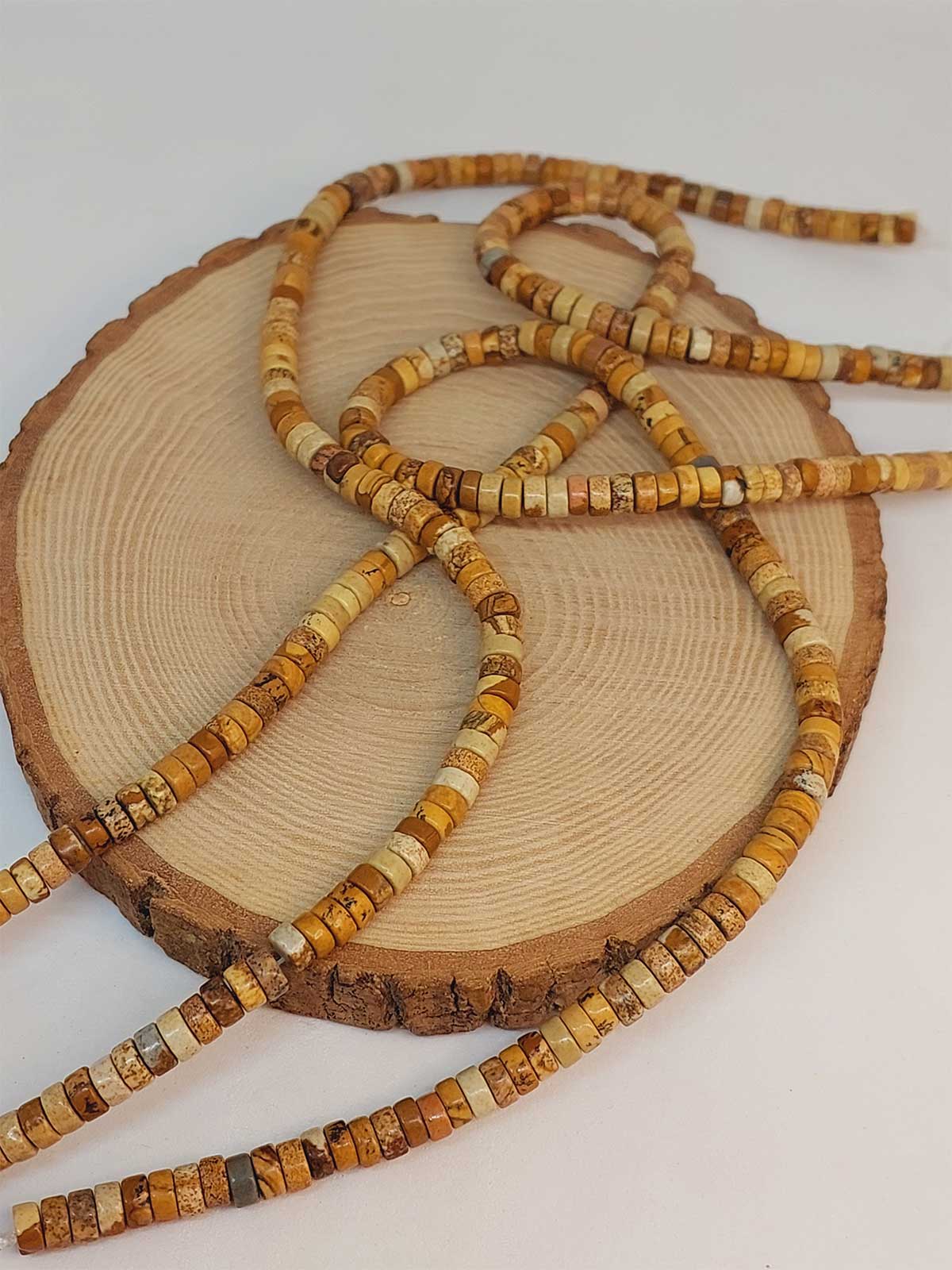 Çeyrek Dizi (9cm uzunluğundadır!) Jasper Taşı Şekilli 3x6mm Çeyrek Dizi (49342) - Görsel 4