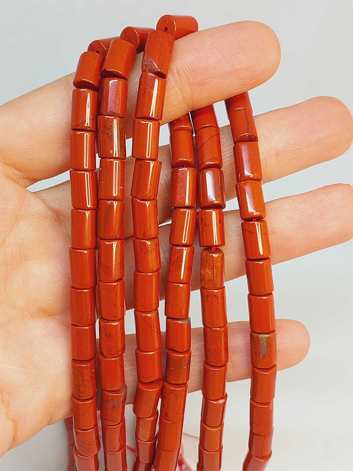Jasper Taşı Silindir Kesim 5.5x7.5mm Dizi (49328)
