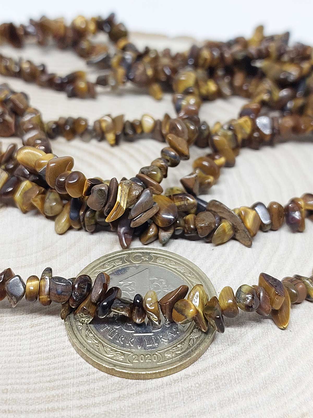 Kaplan Gözü Taşı Minik Boy 4-6mm Aralığı Şekilsiz Taşlar Dizi - Görsel 2