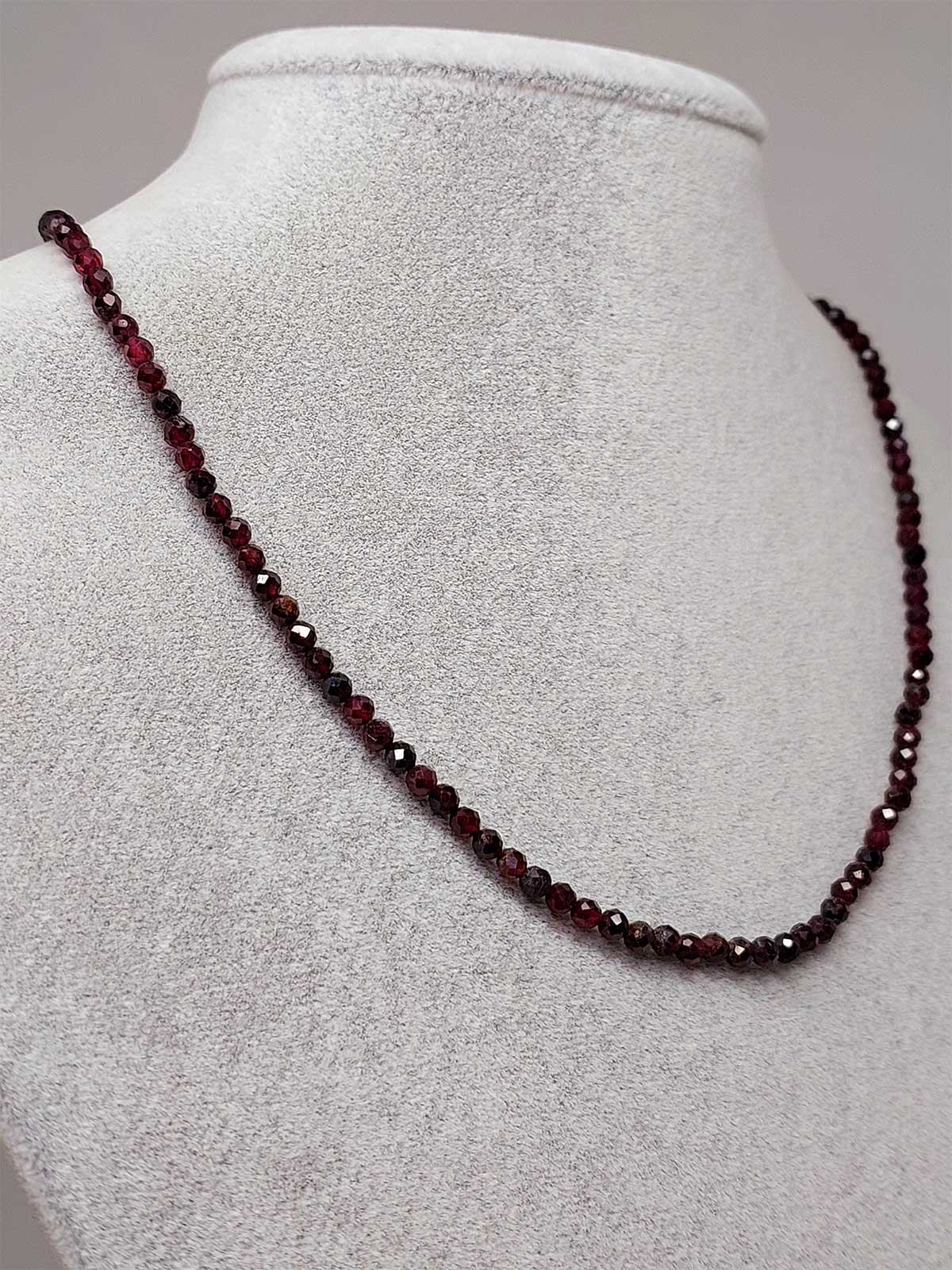 Lal (Garnet – Granat ) Taşı 3mm Kolye (Sabit Klipsli) - Görsel 2