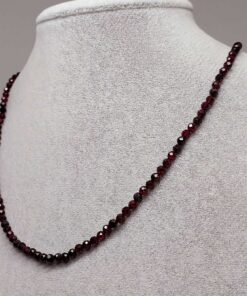 Lal (Garnet – Granat ) Taşı 3mm Kolye (Sabit Klipsli)