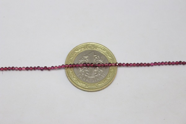 Lal (Garnet - Granat ) Taşı YARIM Dizi 2mm (17cm uzunluğundadır) - Görsel 2