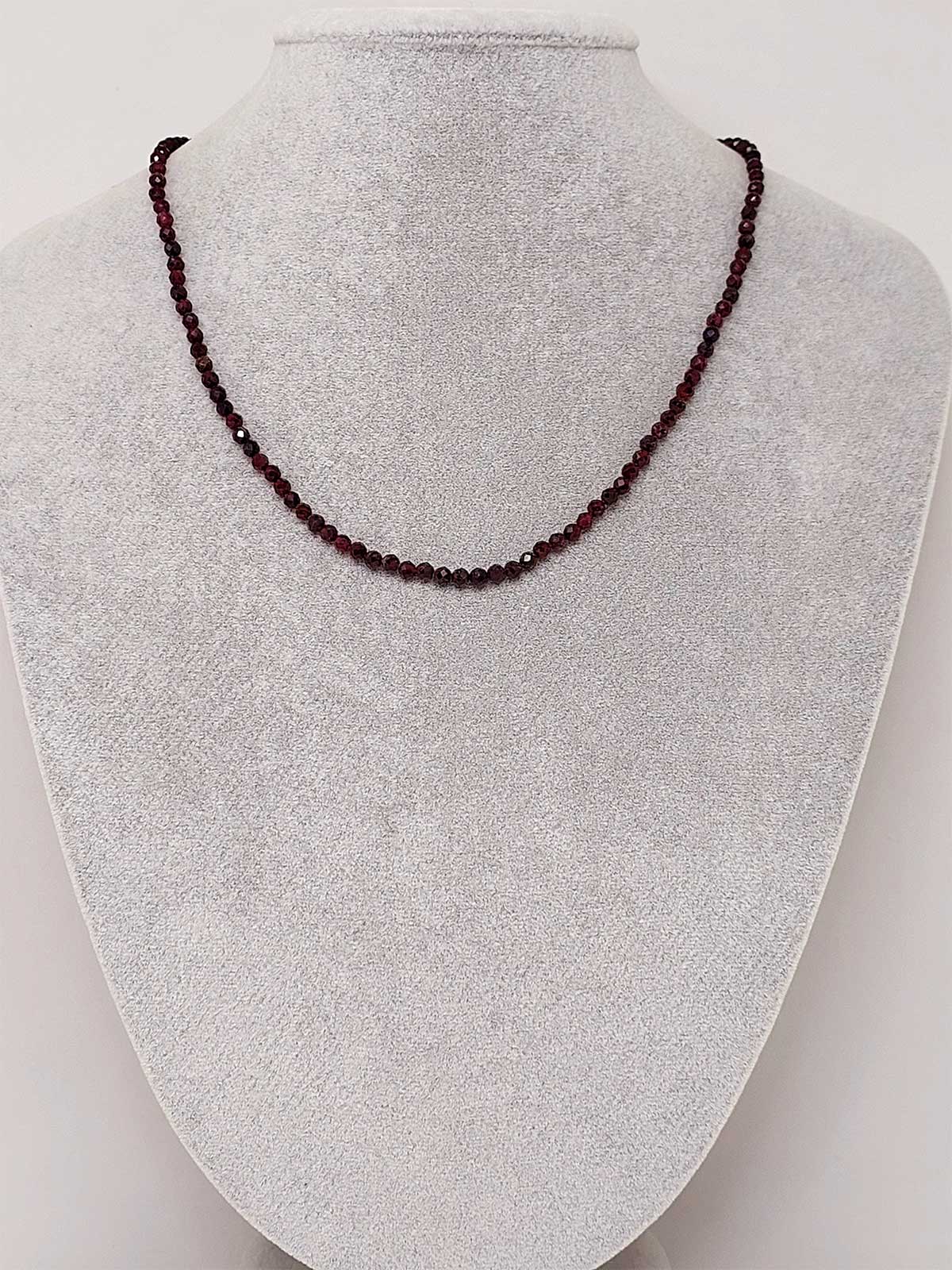 Lal (Garnet – Granat ) Taşı 3mm Kolye (Sabit Klipsli) - Görsel 3