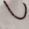 Lal (Granat) (Garnet) Taşı Faset Kesim Kolye 8mm (Sabit Klipsli)