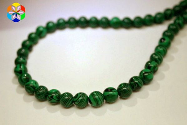 Çeyrek Dizi (9cm uzunluğundadır!) Malakit Taşı Çeyrek Dizi 8mm - Görsel 3