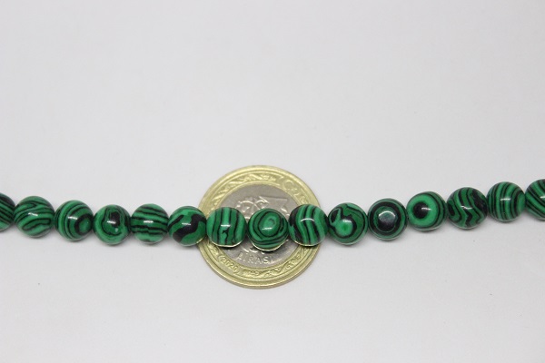 Çeyrek Dizi (9cm uzunluğundadır!) Malakit Taşı Çeyrek Dizi 8mm - Görsel 5