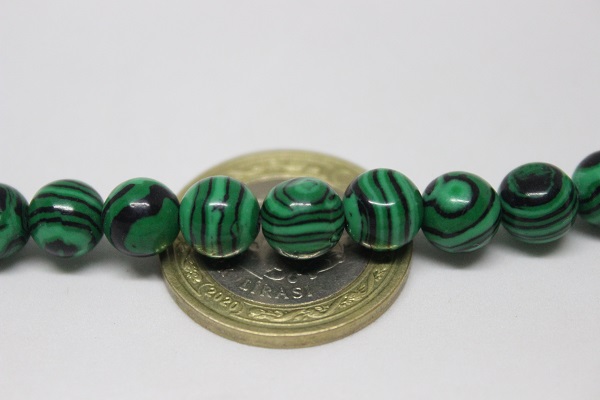 Çeyrek Dizi (9cm uzunluğundadır!) Malakit Taşı Çeyrek Dizi 8mm - Görsel 4
