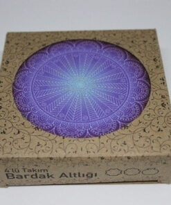Alternative view of Mandala Desenli Ahşap Bardak Altlığı Seti 4'lü