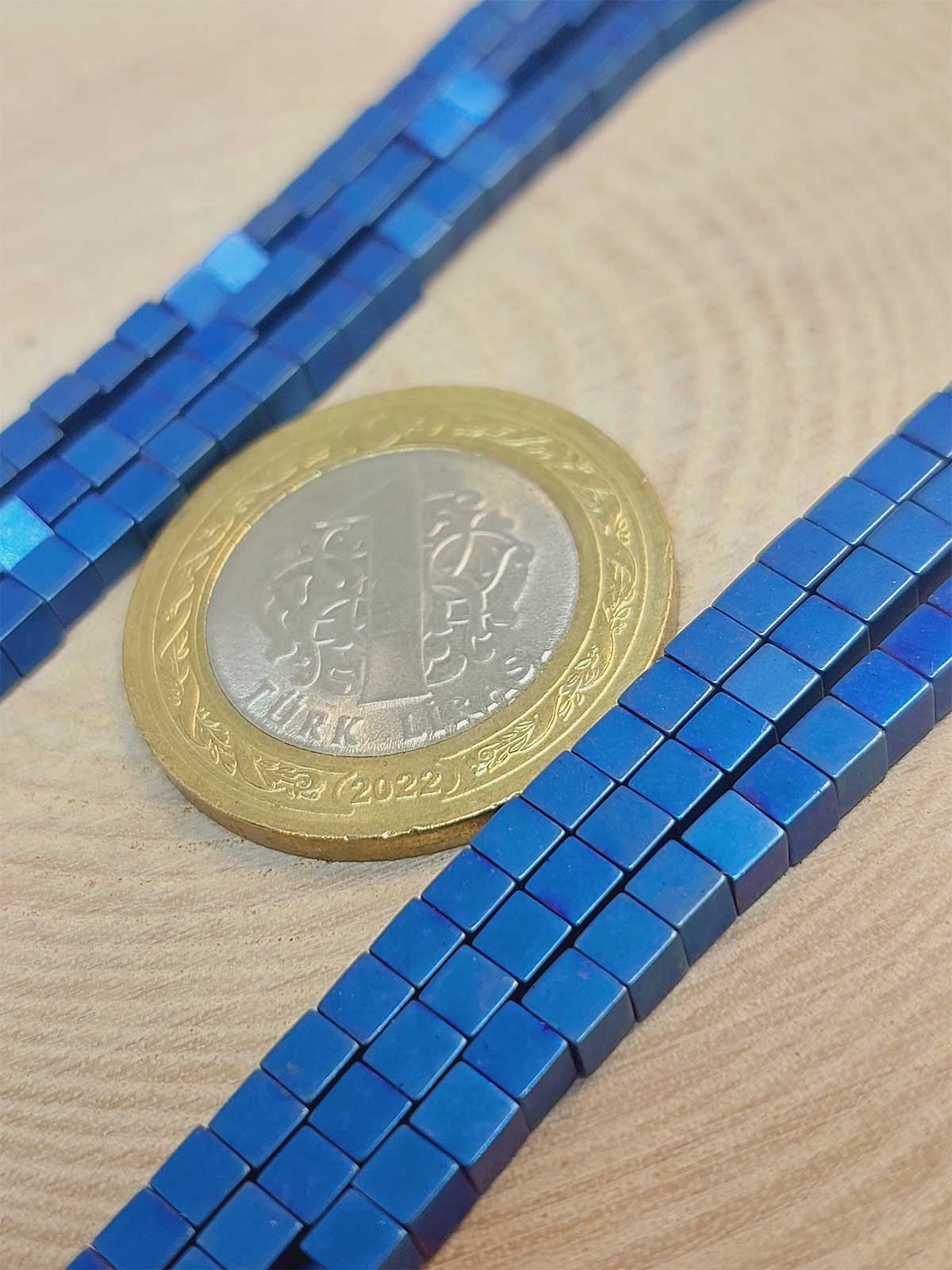 Hematit Taşı Küp Şekilli 3mm Dizi (48112) - Görsel 2