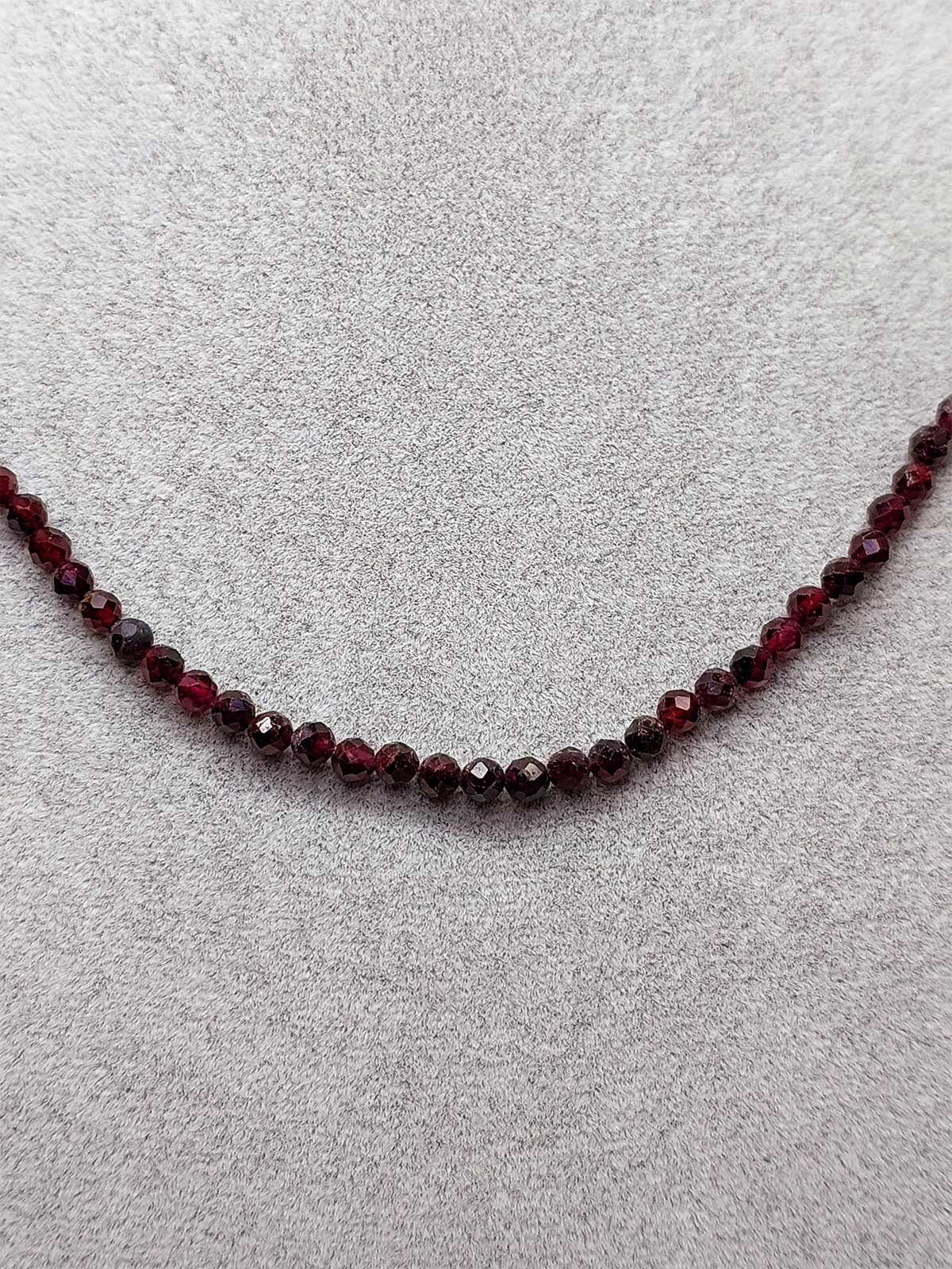 Lal (Garnet – Granat ) Taşı 3mm Kolye (Sabit Klipsli) - Görsel 4