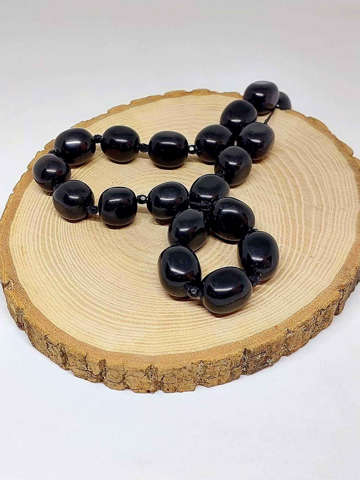 Obsidyen Taşı Şekilli YARIM Dizi (44605) (18cm uzunluğundadır) - Görsel 3