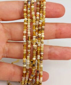 Opal Taşı Rondela Faset Kesim Dizi 2*2.5mm (45452) YARIM Dizi (17cm uzunluğundadır)