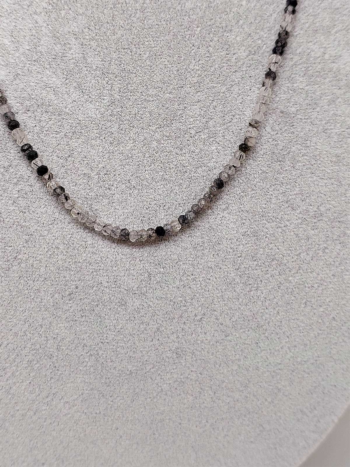 Rutil Kuvars Taşı Rondela Faset Kesim 2.5*1.5mm Kolye (Sabit Klipsli) - Görsel 2