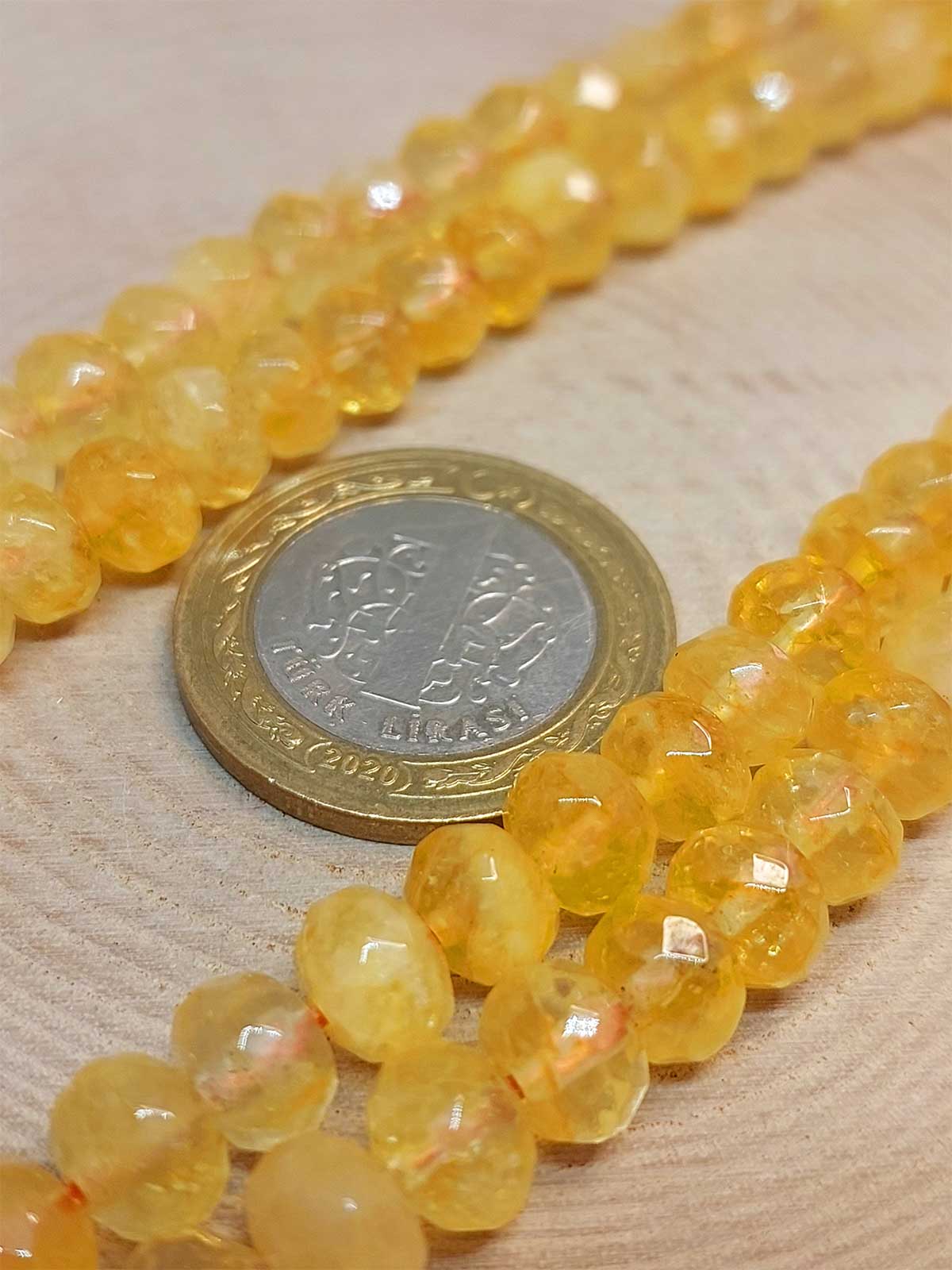Sitrin Taşı Rondela Faset Kesim 5.5*7.5mm dizi (45838) - Görsel 2