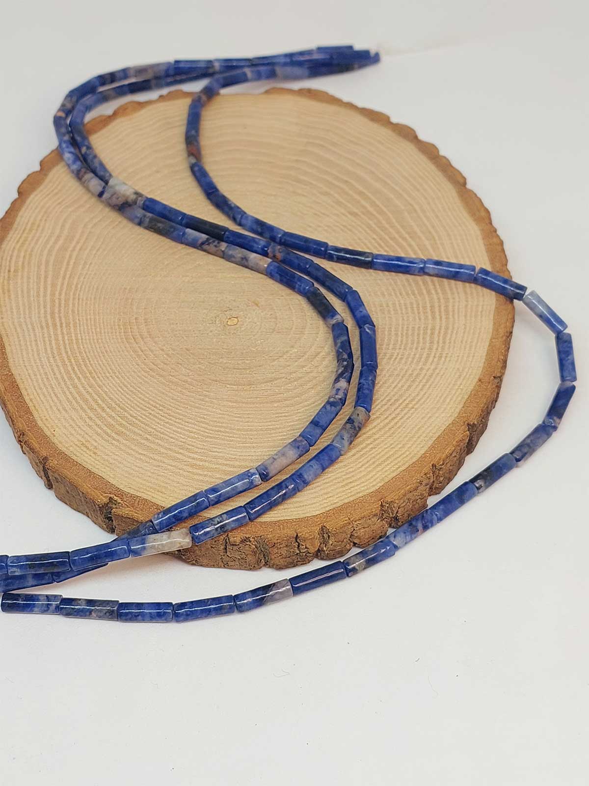 Sodalit Taşı Silindir Kesim 4x12.5mm Dizi (49364) - Görsel 3