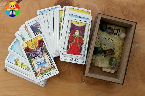 Şifa Taşlı Tarot Seti (Ametist - Aventurin - Kaplangözü - Kristal Kuvars - Pembe Kuvars - Unakit Taşları) 7 Taşlı - Görsel 5