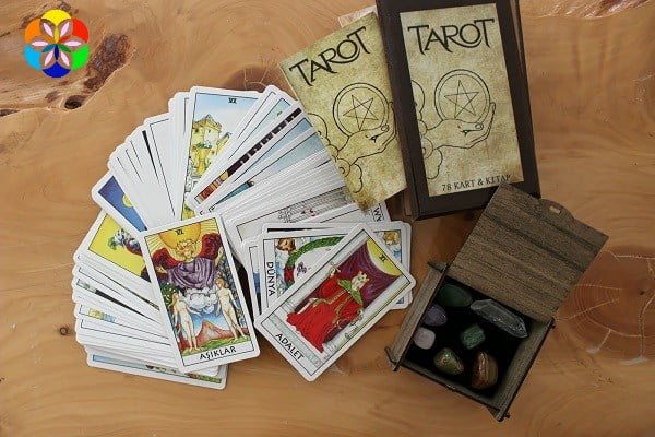 Şifa Taşlı Tarot Seti (Ametist - Aventurin - Kaplangözü - Kristal Kuvars - Pembe Kuvars - Unakit Taşları) 7 Taşlı - Görsel 2