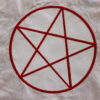 Ters Pentagram Grid Kumaş Üzerine Nakış İşleme