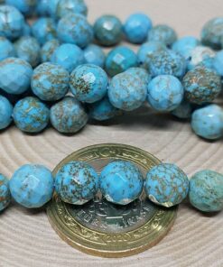 Turkuaz Taşı Damarlı Faset Kesim 8mm/adet