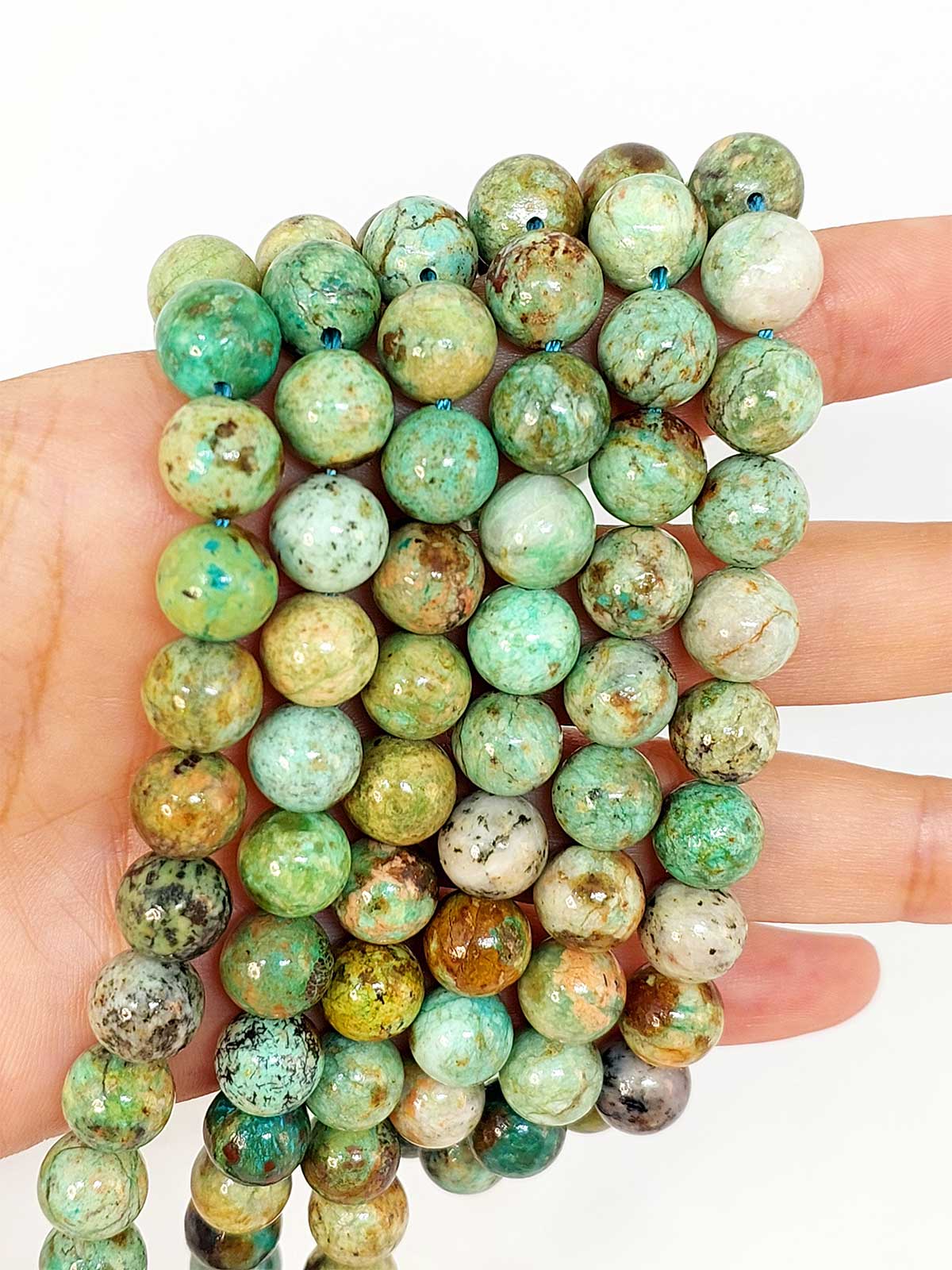Turkuaz Taşı YARIM Dizi 8mm (Peru) (18cm uzunluğundadır) - Görsel 3