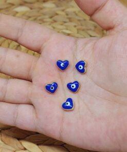 Altın Kaplama Lacivert Kalp Ara Aparat (53238)