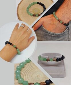 Aventurin & Oniks Taşı 8mm Unisex Tasarım Bileklik Hawaii Model (17605)