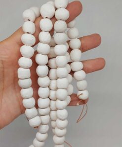 Beyaz Mat Seramik Boncuk Dizi 9-11mm/24cm (54184)