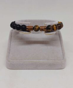 Alternative view of Kaplangözü & Oniks Taşı 8mm Unisex Tasarım Bileklik Hawaii Model (1917)