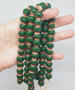 Yeşil Renk Sırlı Seramik Boncuk Dizi 10-12mm/23cm (54122)