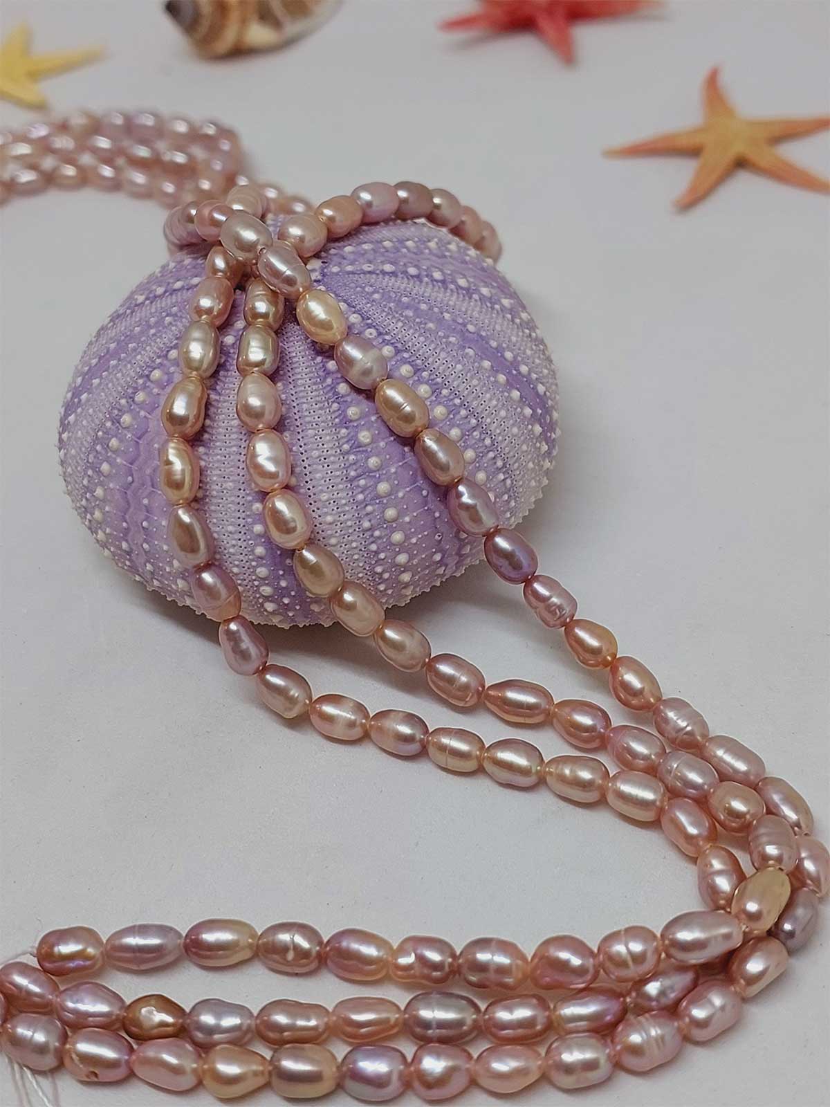 İnci Dizi Pembe Royal Quality 4*6mm (53338) - Görsel 2