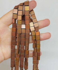 Hematit Taşı Kare Şekilli Dizi 3x8x8mm (54662)