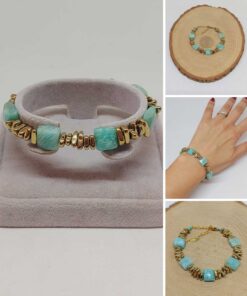 Amazonit Taşı Tasarım Bileklik (55900)