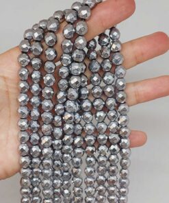 Hematit Taşı Faset Kesim Dizi 8mm (55694)