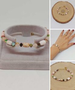Pembe Opal Taşı Tasarım Bileklik (55952)