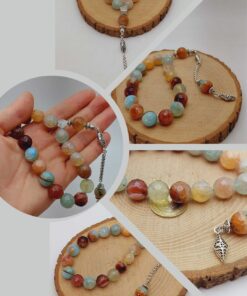 Akik Taşı Faset Kesim 17lik Efe Tesbih 14mm (54380)