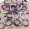 Akik Taşı Yüzük – Mor Beyaz Alacalı –  6mm Kalınlık  (59954)