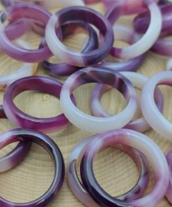 Alternative view of Akik Taşı Yüzük – Mor Beyaz Alacalı –  6mm Kalınlık  (59954)