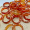 Akik Taşı Yüzük – Bal Kahve Alacalı – Faset Kesim – 6mm Kalınlık  (59910)