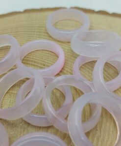 Alternative view of Akik Taşı Yüzük – Sisli Açık Pembe Alacalı – Faset Kesim – 6mm Kalınlık  (59916)