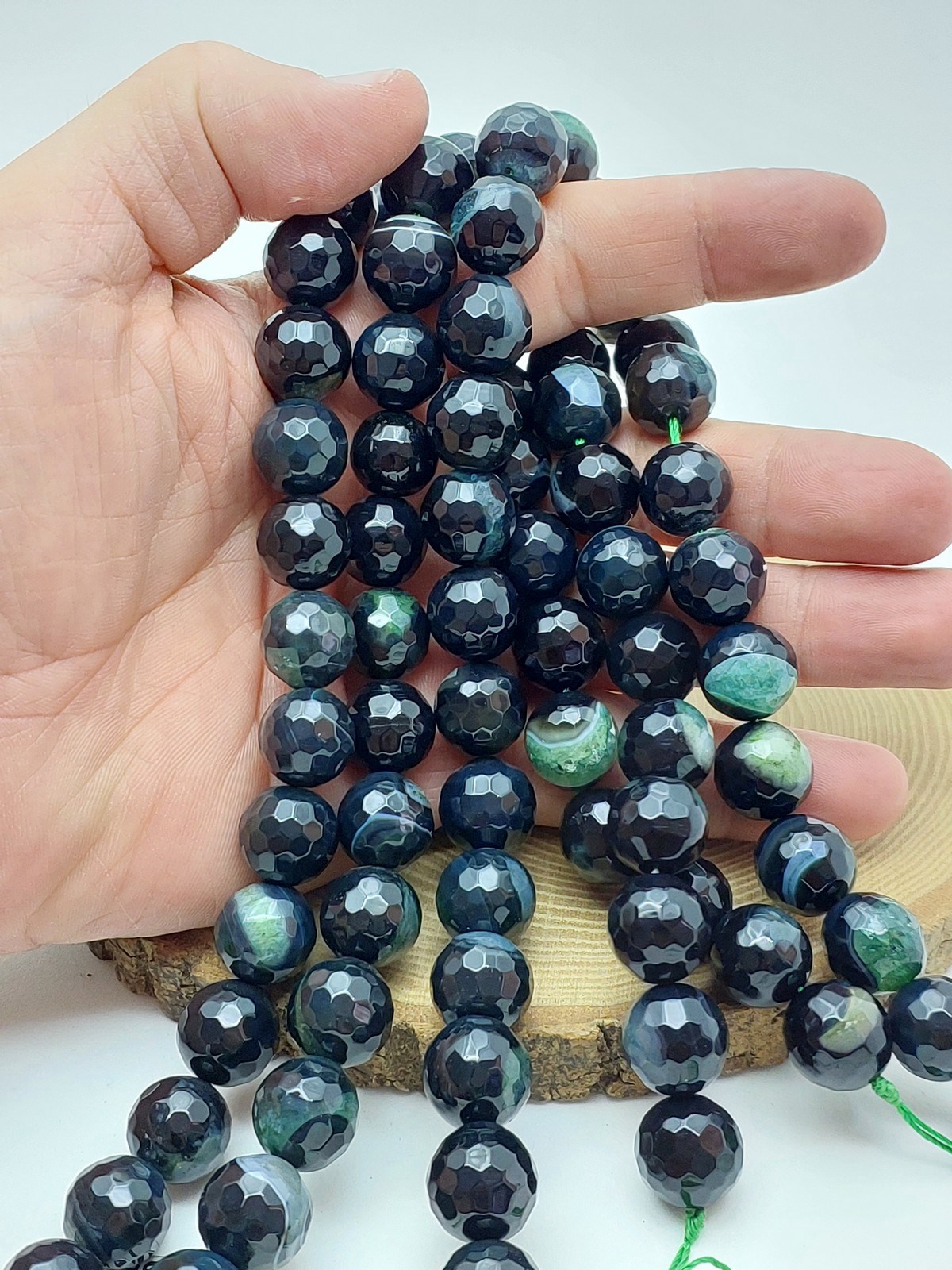 Akik Taşı Faset Kesim Dizi 14mm (62168)