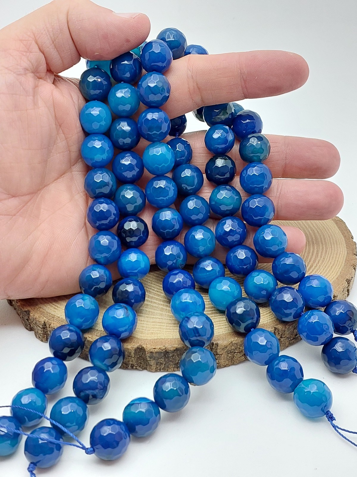 Akik Taşı Faset Kesim Dizi 14mm (62162)