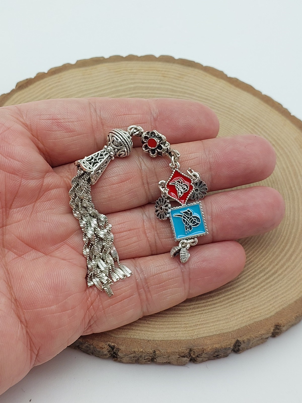 Gümüş Kaplama Alpaka Tesbih Püskülü (62452)