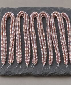 Alternative view of İnci Dizi Gümüş Yansımalı Somon Pembe 4*2,5 mm – Doğal Doku Royal Seri (63316)