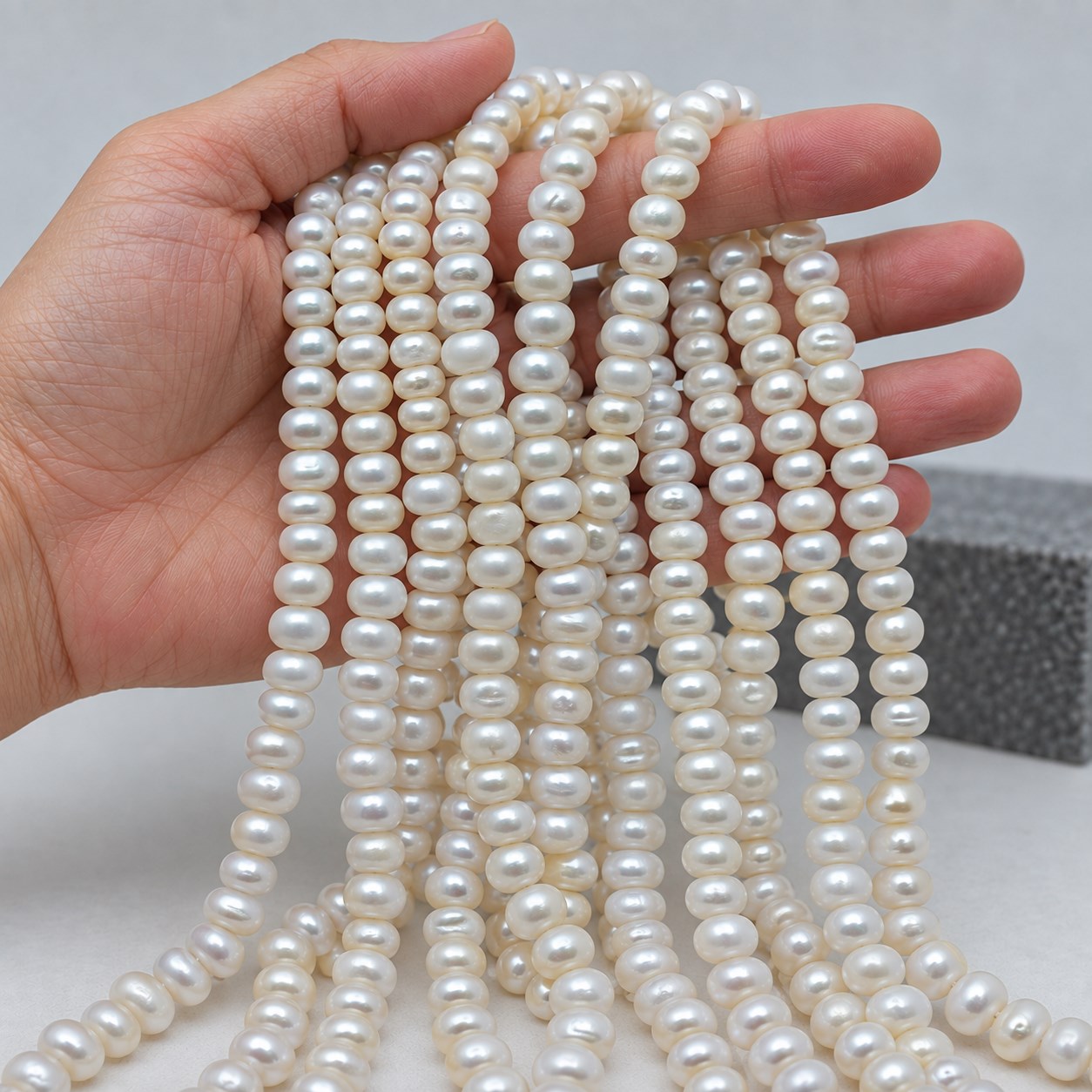 İnci Dizi Beyaz 9*6 mm – Doğal Doku Royal Seri (63310) - Görsel 3