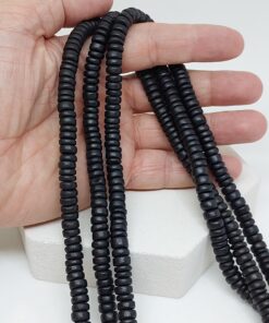 Hindistan Cevizi Kabuğu Ahşap Dizi Rondela Kesim Siyah Renk 8*3mm (63866)