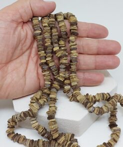 Hindistan Cevizi Kabuğu Ahşap Dizi Yassı Kare Kesim 4*8mm (63860)