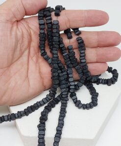 Hindistan Cevizi Kabuğu Ahşap Dizi Yassı Kare Kesim Siyah Renk 6*4mm (63862)