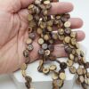 Hindistan Cevizi Kabuğu Ahşap Dizi Yassı Pul Kesim Koyu Renk 10*4mm (63880)